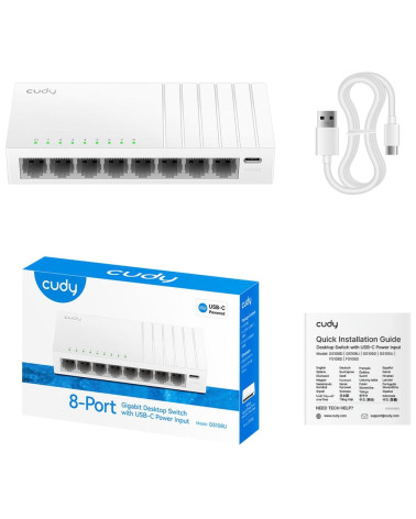 Коммутатор CUDY GS108U 8-Port Gigabit Switch with USB C