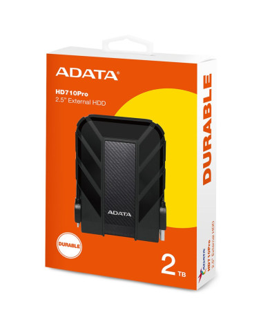 Жесткий диск внешний ADATA HD710 Pro AHD710P-2TU31-CBK 2TB 2.5" USB 3.1, IP68, Shock Sensor, Black, Retail (460424) 