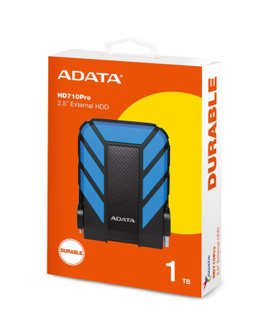 Жесткий диск внешний ADATA HD710 Pro AHD710P-1TU31-CBL 1TB 2.5" USB 3.1, IP68, Shock Sensor, Blue, Retail (460400) 