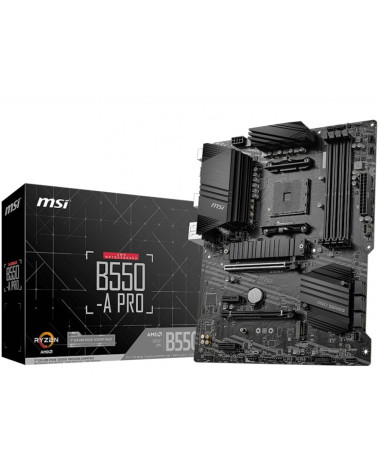 Материнская плата MSI B550-A PRO B550, AM4, 4*DDR4, 2*PCIEx16, 2*PCIEx1, 2*M.2, 2*TypeC, 1*USB3.2Gen2, 4*USB3.2Gen1, 8*USB2.0, 6