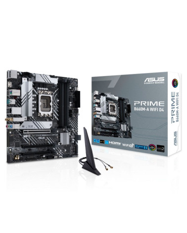 Материнская плата ASUS PRIME B660M-A WIFI D4 LGA1700 mATX 4xDDR4 3xPCIEx16 2xM.2 DP 2xHDMI GLAN Wi-Fi 6 (90MB1AE0-M1EAY0)
