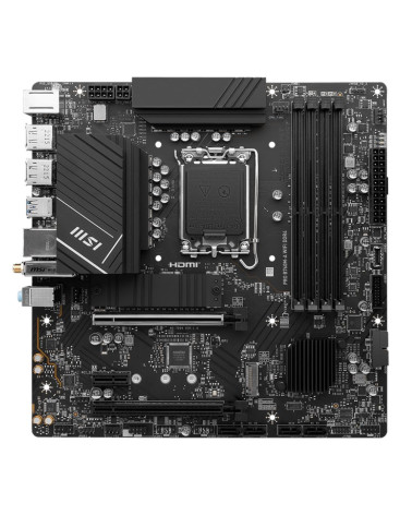 Материнская плата MSI PRO B760M-A WIFI DDR4 B760, LGA1700, 4*DDR4, 2*PCIEx16, 1*PCIEx1, 2*M.2, 1*TypeC, 2*USB3.2Gen2, 6*USB3.2Ge