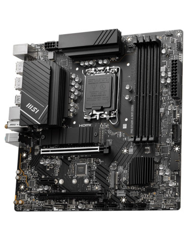 Материнская плата MSI PRO B760M-A WIFI DDR4 B760, LGA1700, 4*DDR4, 2*PCIEx16, 1*PCIEx1, 2*M.2, 1*TypeC, 2*USB3.2Gen2, 6*USB3.2Ge