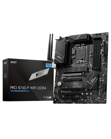 Материнская плата MSI PRO B760-P WIFI DDR4 B760, LGA1700, 4*DDR4, 5*PCIEx16, 2*M.2, 2*TypeC, 2*USB3.2Gen2, 2*USB3.2Gen1, 8*USB2.
