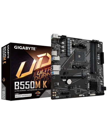 Материнская плата Gigabyte B550M K, Socket AM4, AMD B550, 4xDDR4-3200, HDMI+DP, 1xPCI-Ex16, 1xPCI-Ex1, 4xSATA3(RAID 0/1/10), 2xM
