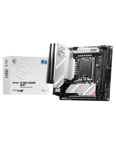 Материнская плата MSI MPG B760I EDGE WIFI B760, LGA1700, 2*DDR5, 1*PCIEx16, 2*M.2, 2*TypeC, 1*USB3.2Gen2, 6*USB3.2Gen1, 4*USB2.0