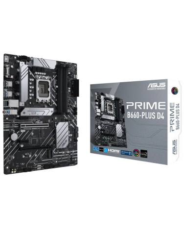 Материнская плата ASUS PRIME B660-PLUS D4 LGA 1700 ATX 4xDDR4 2xPCIEx16  2xPCIEx1 3xM.2 USB-C DP HDMI VGA 2.5GLAN