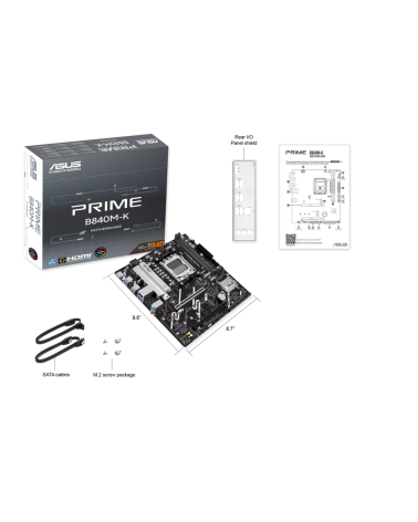 Материнская плата ASUS PRIME B840M-K AM5 mATX 2xDDR5 2xPCIEx16 2xM.2 HDMI 2.5GLAN