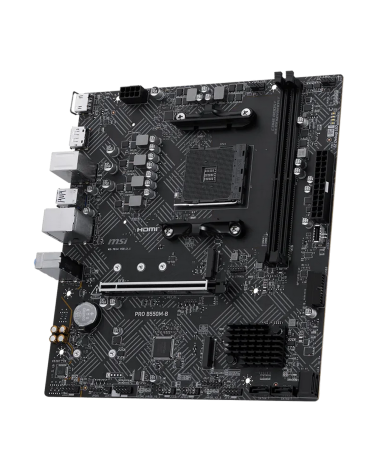 Материнская плата MSI PRO B550M-B B550, AM4, 2*DDR4, 1*PCIEx16, 2*M.2, 1*TypeC, 6*USB3.2 Gen1, 6*USB2.0,  4*SATA3, 1G, DP, HDMI,