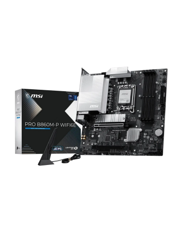 Материнская плата MSI PRO B860M-P WIFI6E B860, LGA1851, 4*DDR5, 2*PCIEx16, 2*M.2, 1*TypeC, 5*USB3.2Gen1, 6*USB2.0, 4*SATA3, 2.5G