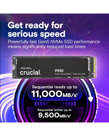 Твердотельный накопитель SSD Crucial P510 2TB PCIe Gen5 NVMe M.2 SSD CT2000P510SSD8