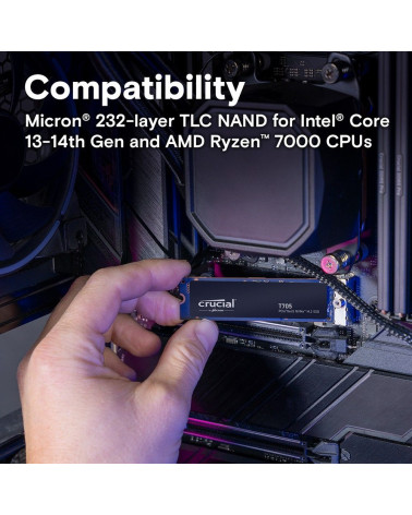 Твердотельный накопитель SSD Crucial T705 2TB PCIe Gen5 NVMe M.2 SSD CT2000T705SSD3