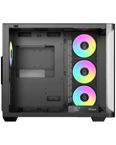 Корпус для ПК Ocypus Iota-C70-BKD400CD-GL Case Iota C70 BK Curve ARGB Digital ATX / win / black /