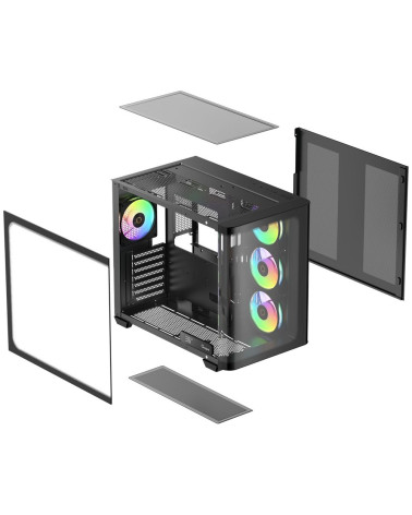 Корпус для ПК Ocypus Iota-C70-BKD400CD-GL Case Iota C70 BK Curve ARGB Digital ATX / win / black /
