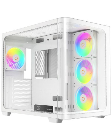 Корпус для ПК Ocypus Iota-C70-WHD400CD-GL Case Iota C70 WH Curve ARGB Digital ATX / win / white / 6 ARGB fans / / no PSU / Tempe