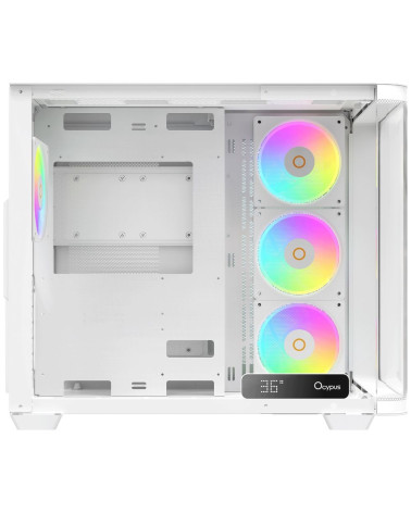 Корпус для ПК Ocypus Iota-C70-WHD400CD-GL Case Iota C70 WH Curve ARGB Digital ATX / win / white / 6 ARGB fans / / no PSU / Tempe
