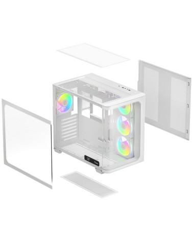 Корпус для ПК Ocypus Iota-C70-WHD400CD-GL Case Iota C70 WH Curve ARGB Digital ATX / win / white / 6 ARGB fans / / no PSU / Tempe