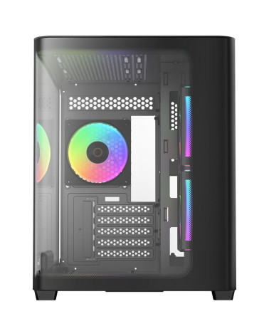 Корпус для ПК Ocypus Iota-C50-BKD300CD-GL Case Iota C50 BK Curve ARGB Digital mATX /win /black / 3 ARGB fans/ no PSU / Tempered 