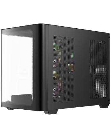 Корпус для ПК Ocypus Iota-C50-BKD300CD-GL Case Iota C50 BK Curve ARGB Digital mATX /win /black / 3 ARGB fans/ no PSU / Tempered 