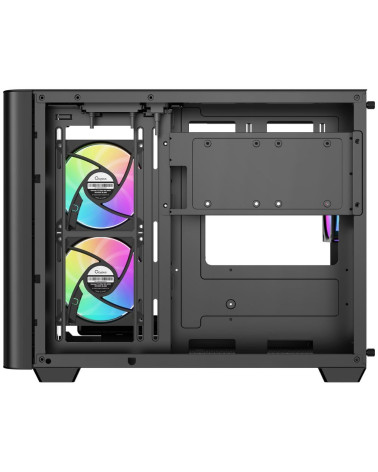 Корпус для ПК Ocypus Iota-C50-BKD300CD-GL Case Iota C50 BK Curve ARGB Digital mATX /win /black / 3 ARGB fans/ no PSU / Tempered 