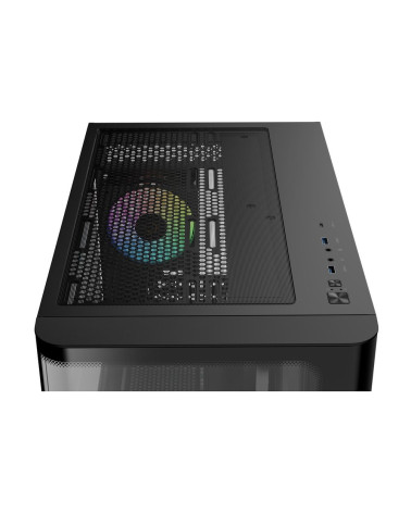 Корпус для ПК Ocypus Iota-C50-BKD300CD-GL Case Iota C50 BK Curve ARGB Digital mATX /win /black / 3 ARGB fans/ no PSU / Tempered 