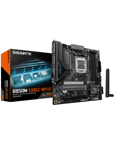Материнская плата Gigabyte B850M EAGLE WIFI6E B850, AM5, 4xDDR5, 2*PCIEx16, 2*M.2, 2*TypeC, 1*USB3.2Gen2, 4*USB3.2Gen1, 8*USB2.0