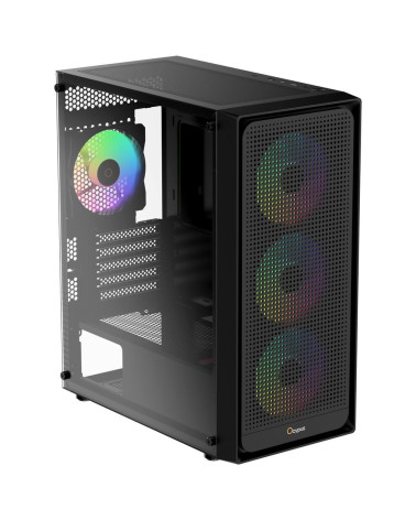 Корпус для ПК Ocypus Gamma-C50-BKG400XX-GL Case Gamma C50 BK ARGB mATX / win / black / 4 ARGB fans / noPSU