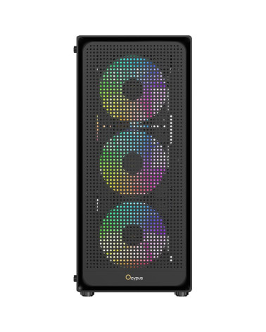 Корпус для ПК Ocypus Gamma-C50-BKG400XX-GL Case Gamma C50 BK ARGB mATX / win / black / 4 ARGB fans / noPSU