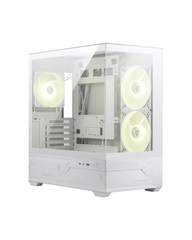 Корпус для ПК MSI MAG PANO M110R WHITE , Micro-ATX, 1xUSB 3.2 Gen 1, 1xUSB 3.2 Gen2x2 Type-C, 2x140mm, ARGB Reverse Blade Fan, 1