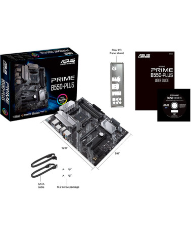 Материнская плата ASUS PRIME B550-PLUS  AM4 ATX 4xDDR4 2хPCIEx16 3хPCIEx1 2xM.2 USB-C DP HDMI GLAN RTL10 (782340)