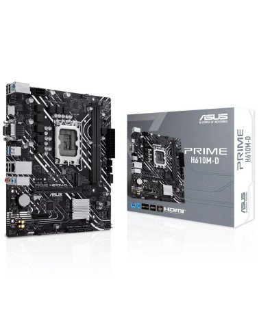 Материнская плата ASUS PRIME H610M-D LGA1700 mATX 2xDDR5 PCIEx16 PCIEx1 M.2 HDMI VGA GLAN
