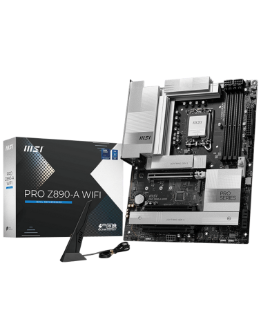 Материнская плата MSI PRO Z890-A WIFI Z890, LGA1851, 4*DDR5, 3*PCIEx16, 4*M.2, 2*TypeC, 3*USB3.2Gen2, 6*USB3.2Gen1, 4*USB2.0, 4*