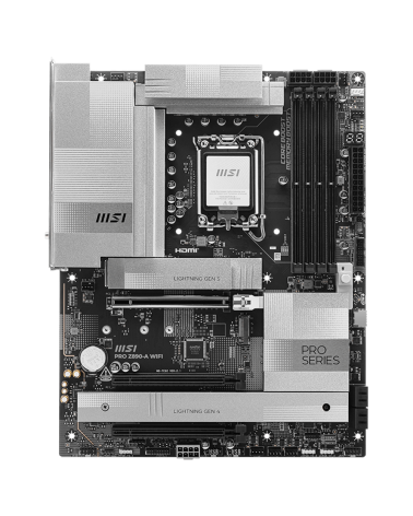 Материнская плата MSI PRO Z890-A WIFI Z890, LGA1851, 4*DDR5, 3*PCIEx16, 4*M.2, 2*TypeC, 3*USB3.2Gen2, 6*USB3.2Gen1, 4*USB2.0, 4*