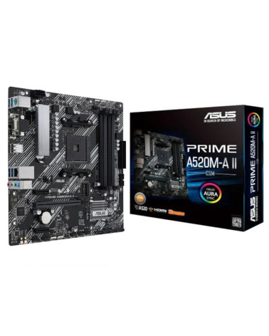 Материнская плата ASUS PRIME A520M-A II/CSM AM4 mATX 4xDDR4 PCIEx16 2xPCIEx1 M.2 DP HDMI VGA GLAN