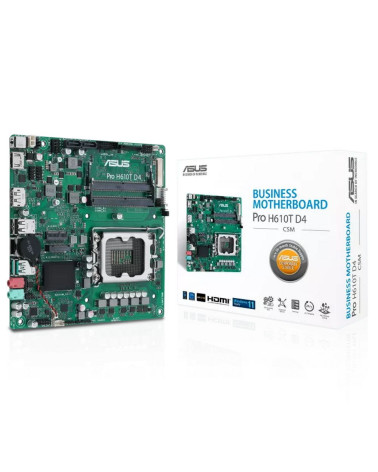 Материнская плата ASUS PRO H610T D4-CSM LGA1700 mini-ITX 2xDDR4 M.2 DP HDMI GLAN (679851)