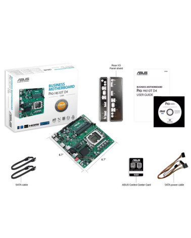 Материнская плата ASUS PRO H610T D4-CSM LGA1700 mini-ITX 2xDDR4 M.2 DP HDMI GLAN (679851)