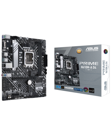 Материнская плата ASUS PRIME H610M-A D4-CSM LGA1700 mATX 2xDDR4 PCIEx16 PCIEx1 2xM.2 DP HDMI VGA GLAN