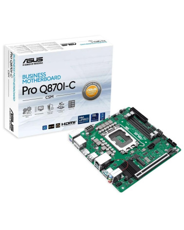 Материнская плата ASUS PRO Q870I-C-CSM LGA1851 mini-ITX 2xDDR5 PCIEx16 M.2 USB-C 2xDP HDMI GLAN