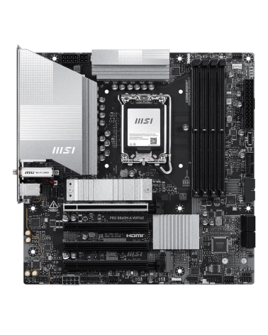 Материнская плата MSI PRO B860M-A WIFI6E B860, LGA1851, 4*DDR5, 4*PCIEx16, 3*M.2, 2*TypeC, 1*USB3.2Gen2, 6*USB3.2Gen1, 6*USB2.0,