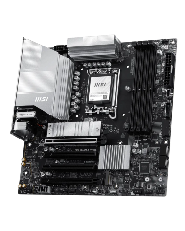 Материнская плата MSI PRO B860M-A WIFI6E B860, LGA1851, 4*DDR5, 4*PCIEx16, 3*M.2, 2*TypeC, 1*USB3.2Gen2, 6*USB3.2Gen1, 6*USB2.0,
