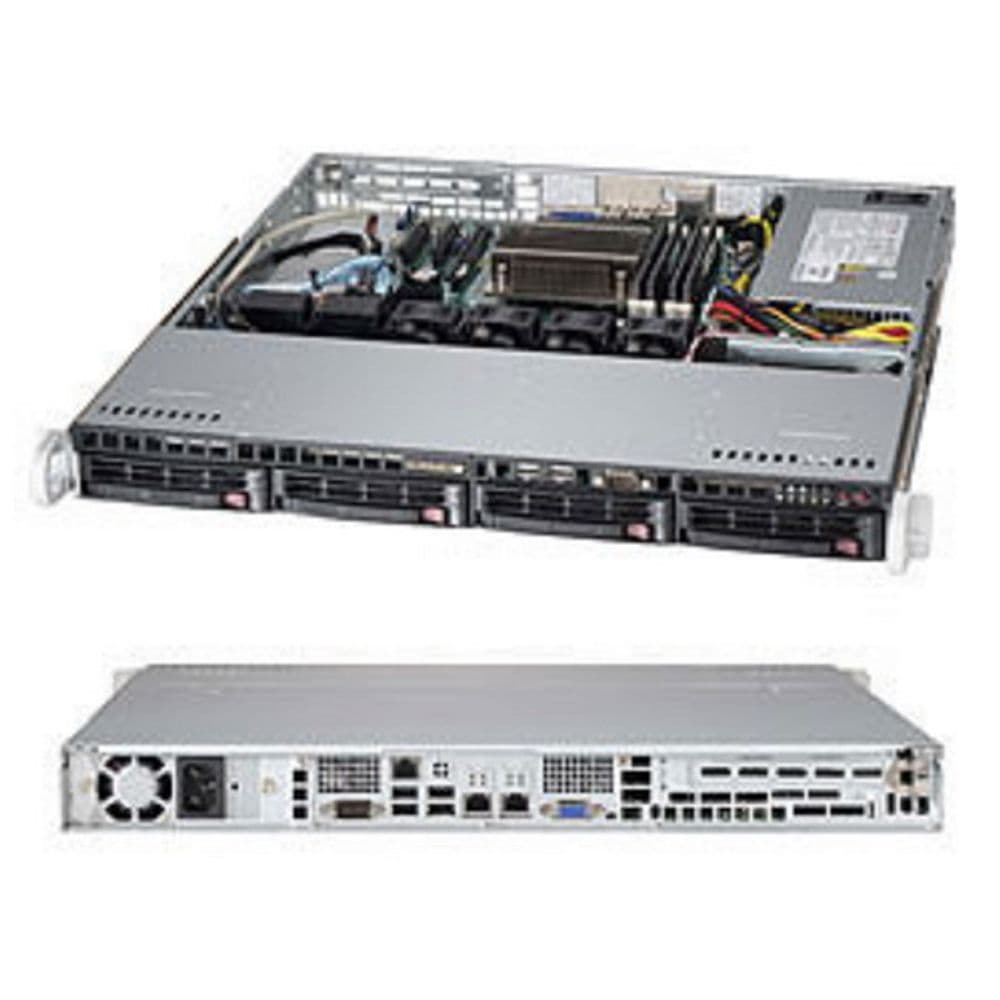 Платформа системного блока SuperMicro SYS-5018D-MTF, X10SLM-F, 813MTQ-350CB 1U Rackmount SC813MTQ-350CB ntel® C224 Express PCH SATA3 SATA2