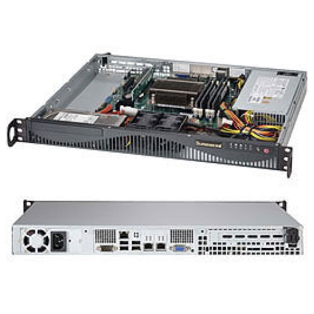 Платформа системного блока SuperMicro SYS-5018D-MF, X10SLL-F, 512F-350B 1U Rackmount SC512F-350B 2 SATA3 4 SATA2