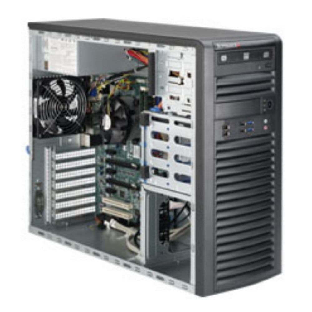 Платформа системного блока SuperMicro SYS-5038A-IL Super Workstation (X10SAE-732D4F-500) Mid-Tower SC732D4F-500B X10SAE LGA1150 4xDDR3 6xSATA3 2xSATA3 8xSATA3 6xUSB3.0 10xUSB2.0 7.1 HD Jacks