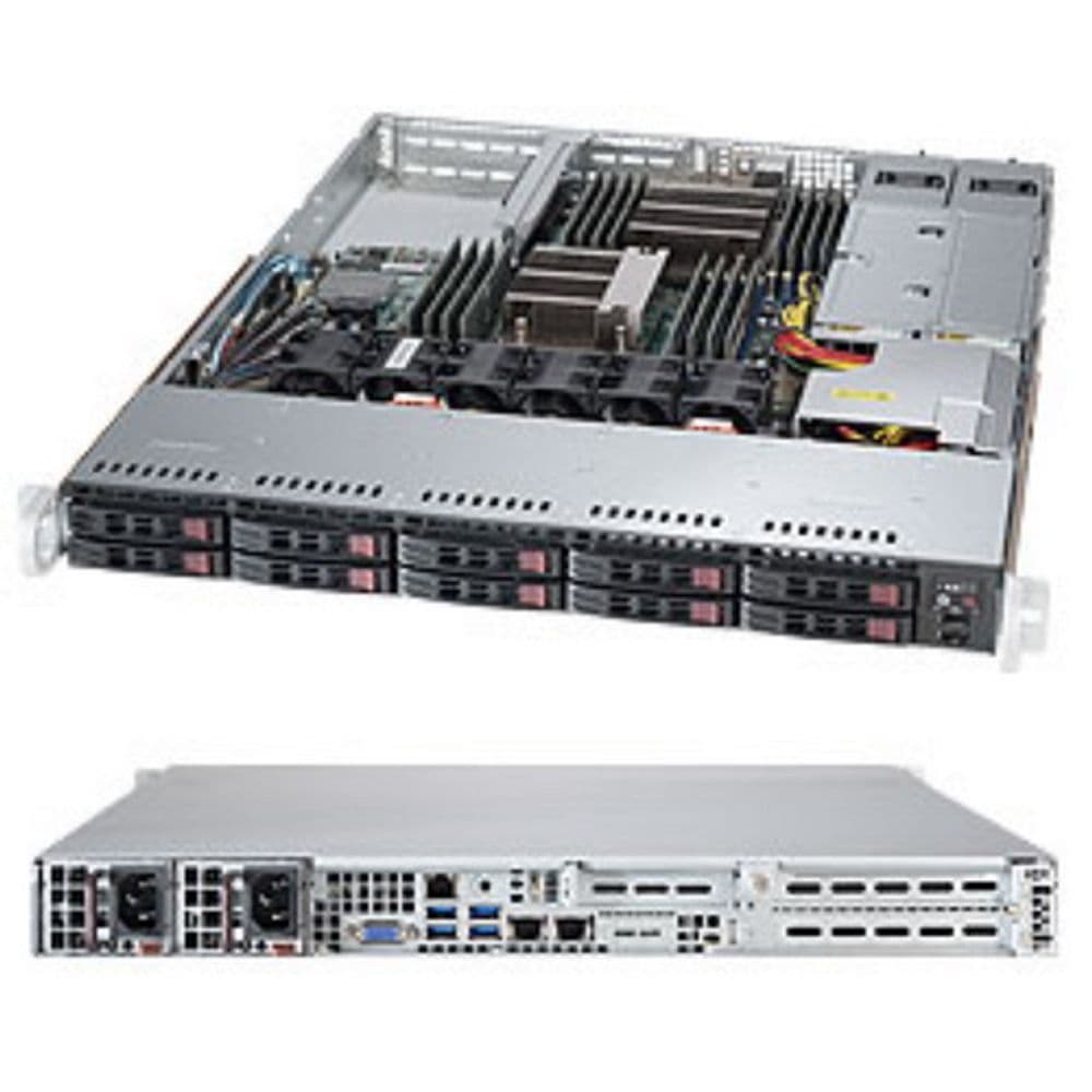 Платформа системного блока SuperMicro SYS-1028R-WC1R X10DRW-i, 116AC-R706WB 1U Rackmount SC116AC2-R706WB X10DRW-i 10x SATA3 (6Gbps) ports