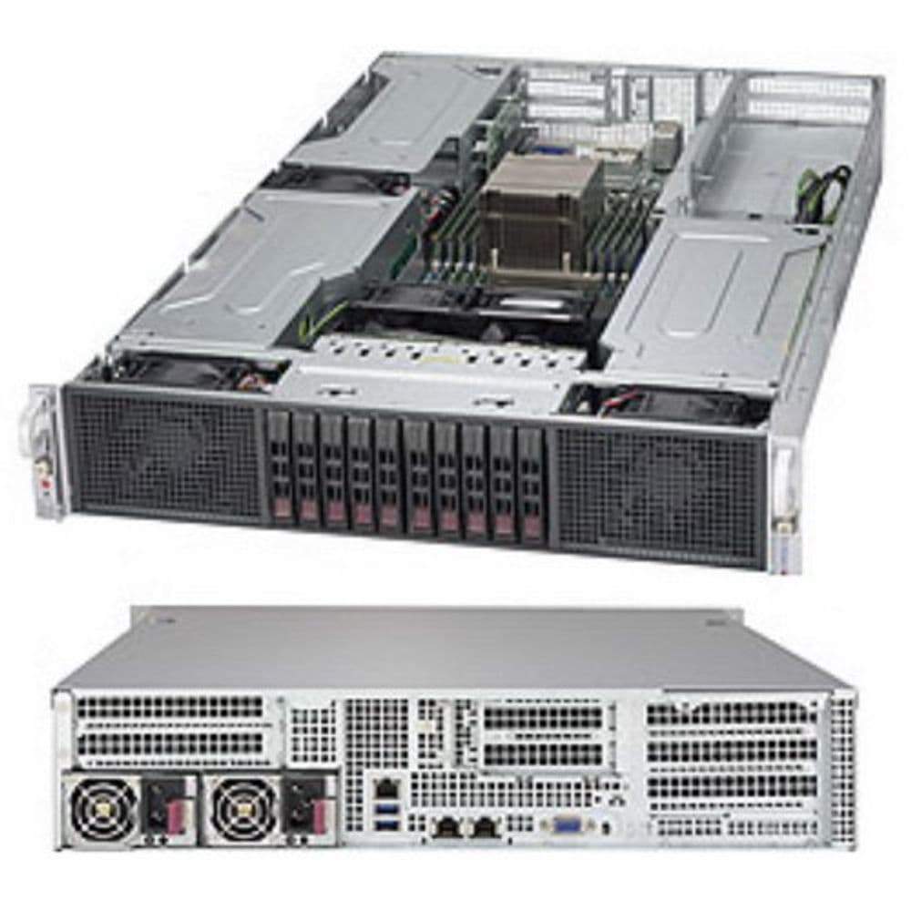 Платформа системного блока SuperMicro SYS-2028GR-TR 2U CSE-218GH-R2K03B X10DRG-H LGA 2011 16xDDR4 10xSATA3 4xUSB3.0 2xUSB2.0 VGA 4xPCI-E3.0x16 PCI-E3.0x8