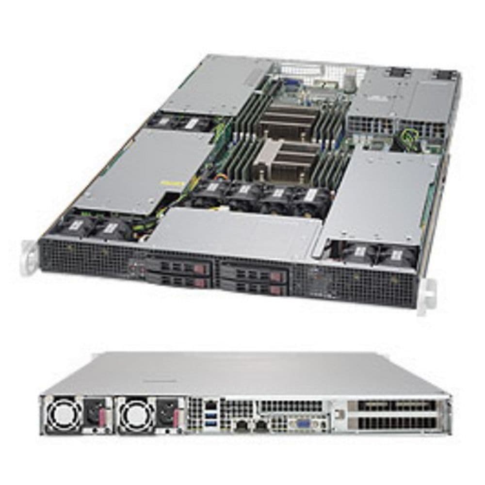 Платформа системного блока SuperMicro SYS-1028GR-TRT 1U Rackmount CSE-118GH-R1K66B X10DRG-HT LGA 2011 16xDDR4 10xSATA3 4xUSB3.0 2xUSB2.0 VGA 4xPCI-Ex16 PCI-E3.0x8 (in x16)