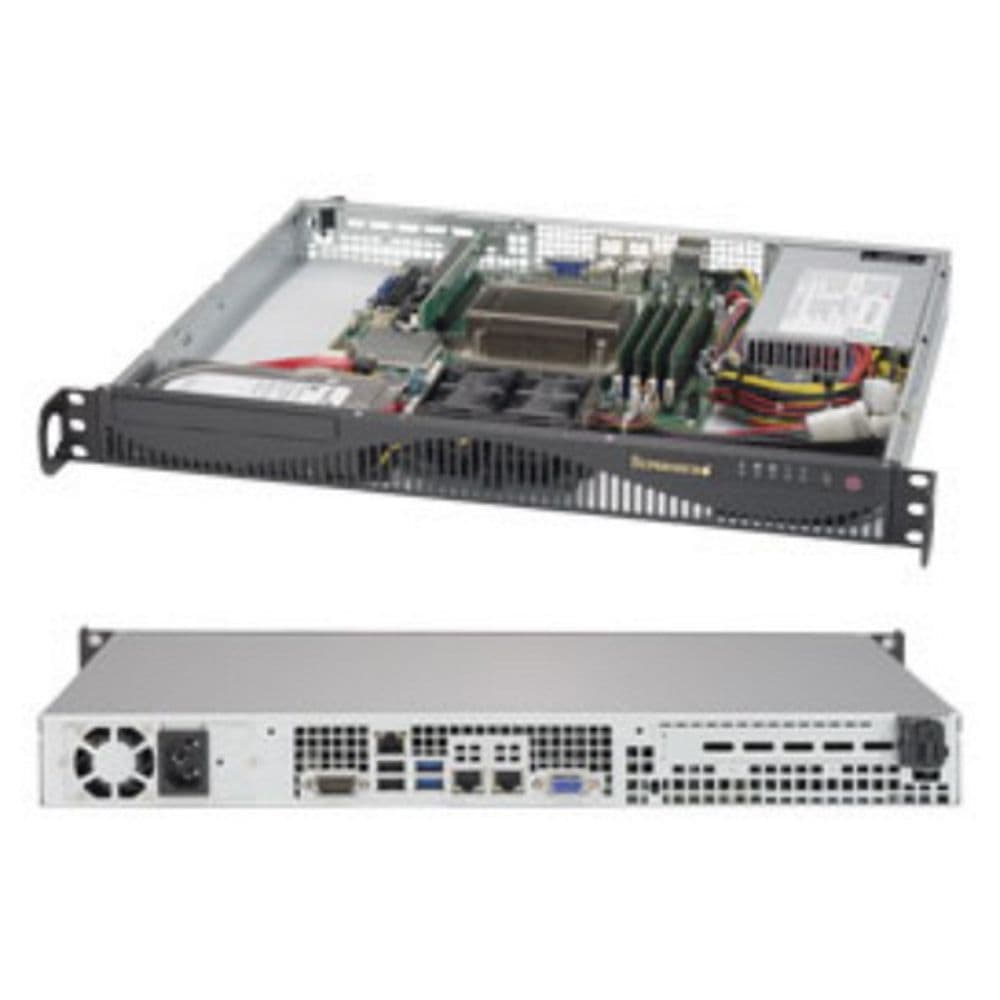 Платформа системного блока SuperMicro SYS-5019S-ML 1U Rackmount SC512F-350B1 X11SSH-F LGA1151 4xDDR4 2xSATA3 2xUSB3.0 2xUSB2.0 VGA PCI-E3.0x8 AOC M.2