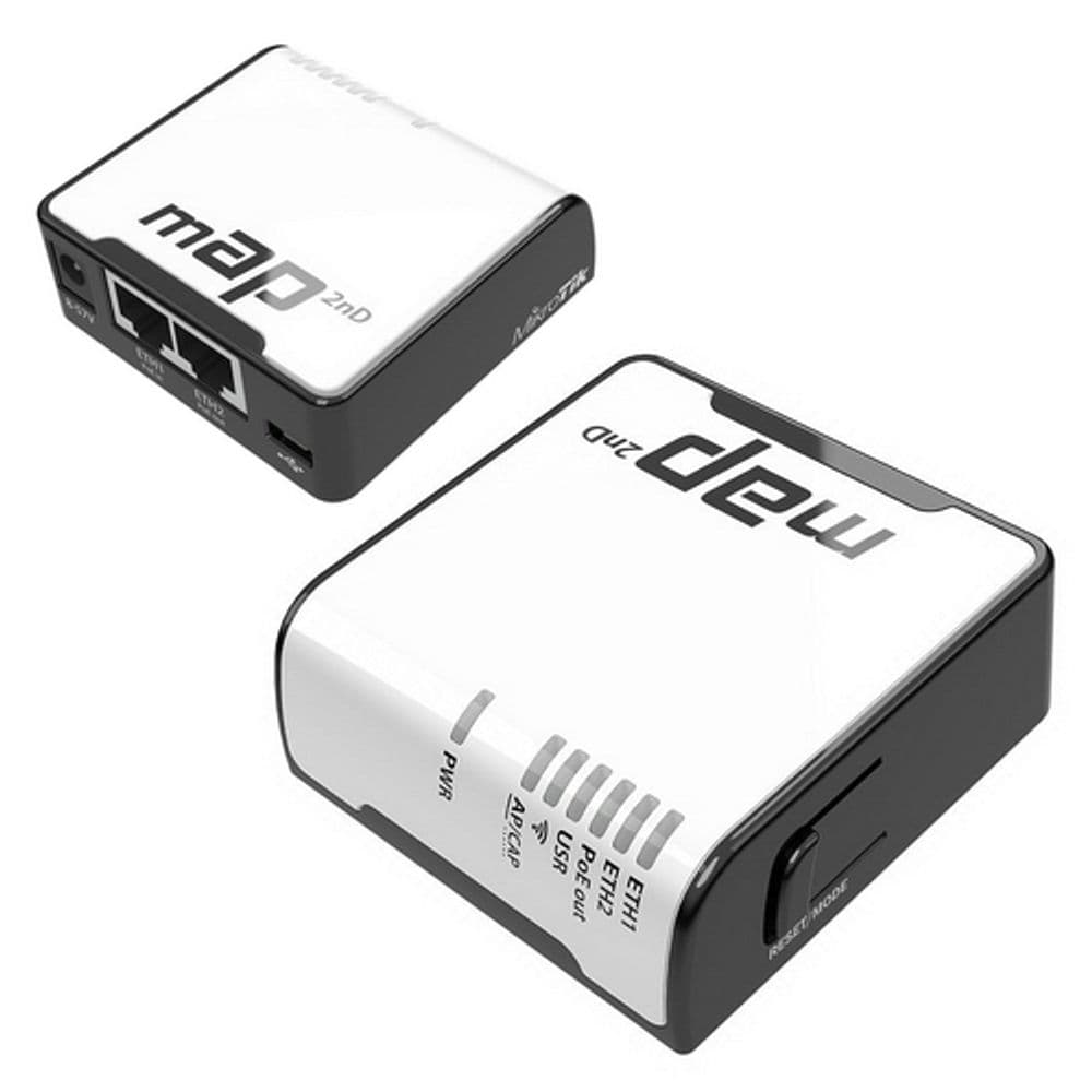 Точка доступа Wi-Fi MIKROTIK RBmAP2nD mAP Wi-Fi AP. 802.11b/g/n 2.4GHz, 2x Ethernet 10/100, PoE