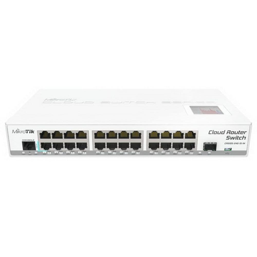 Маршрутизатор MIKROTIK CRS125-24G-1S-IN Switch. Ethernet 24x 10/100/1000 + 1x SFP. PoE. Console, LCD touchscreen