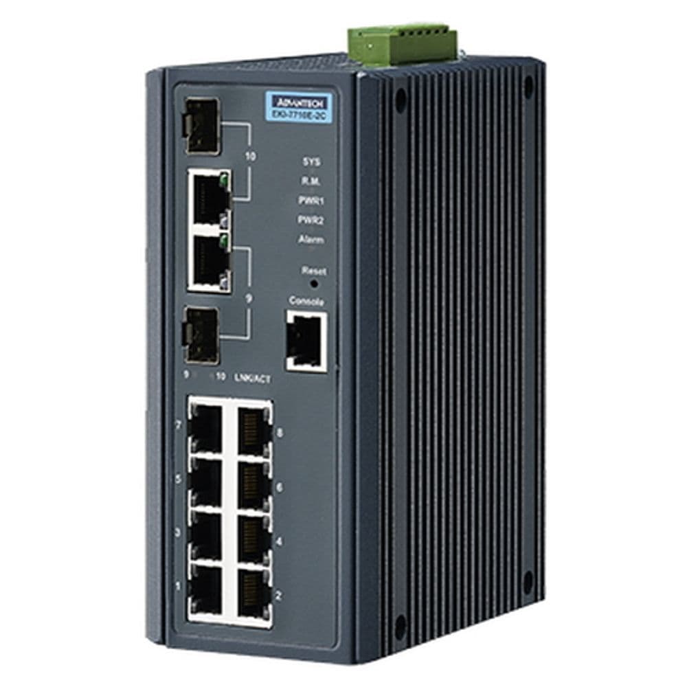 Коммутатор Advantech EKI-7710E-2C-AE 8FE+2G Port Gigabit Managed Redundant Industrial Switch